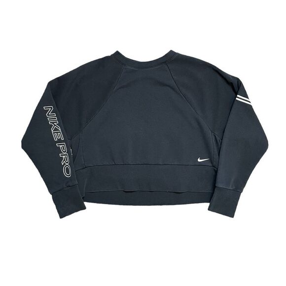 NIKE PRO Get Fit Sweatshirt Black White Size Medium - Picture 2 of 7